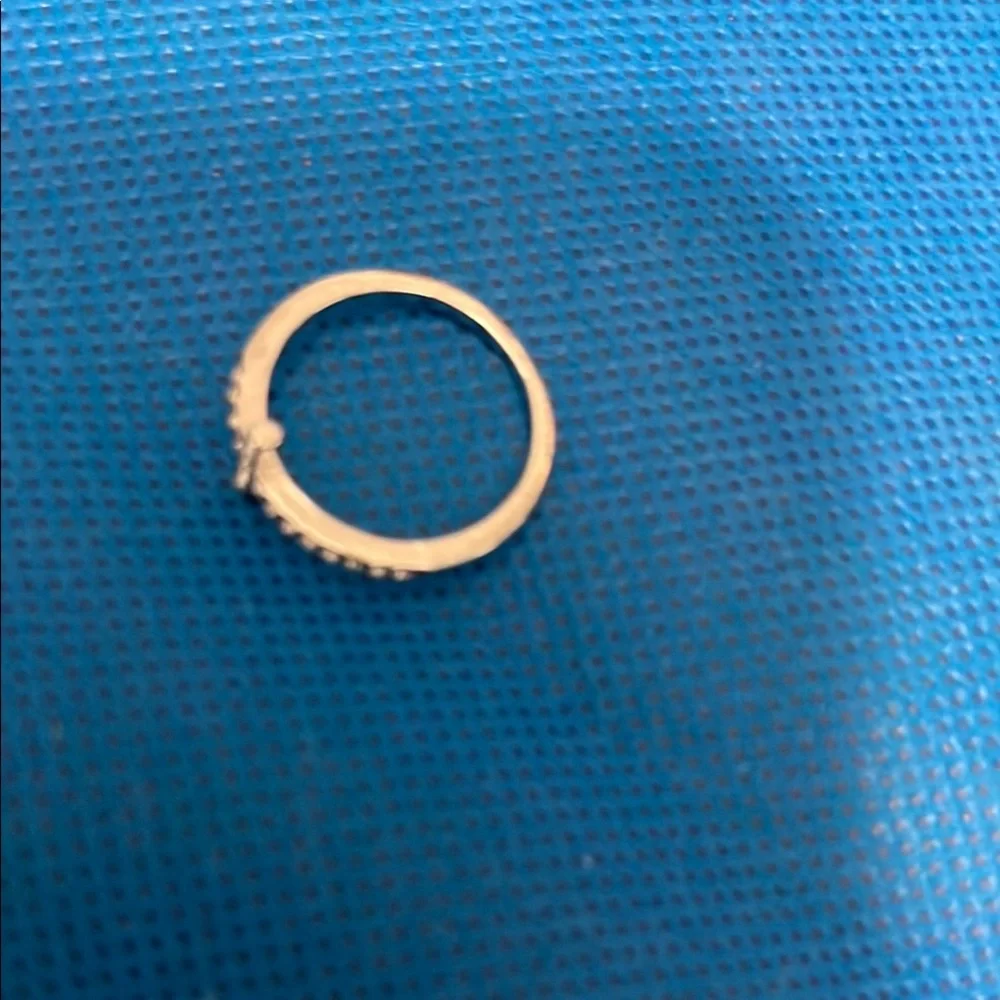 Source Unknown Silver Cross Ring with Crystals